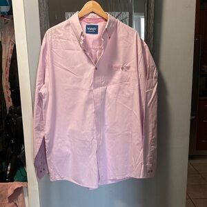 Wrangler Pink and White Casual Button Down Shirt